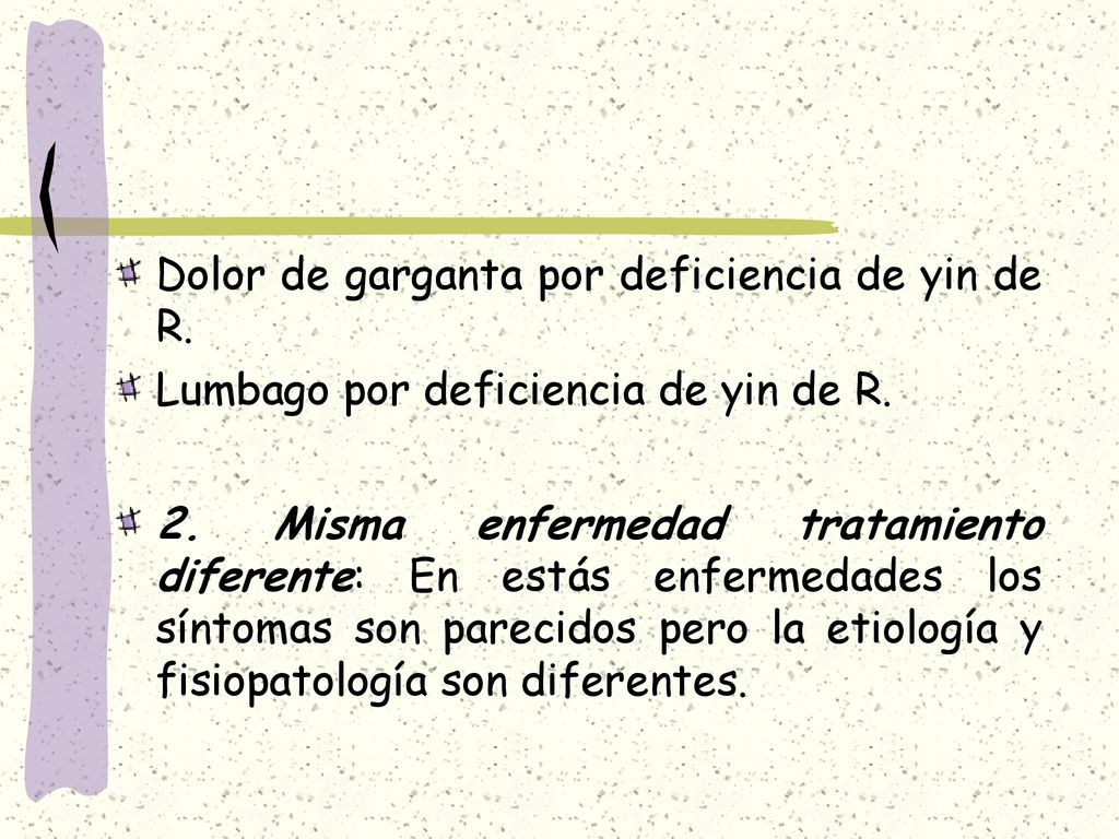 Dolor de garganta por deficiencia de yin de R.