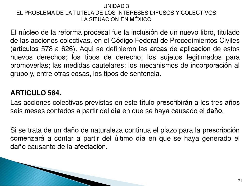 UNIDAD 3 EL PROBLEMA DE LA TUTELA DE LOS INTERESES DIFUSOS Y COLECTIVOS