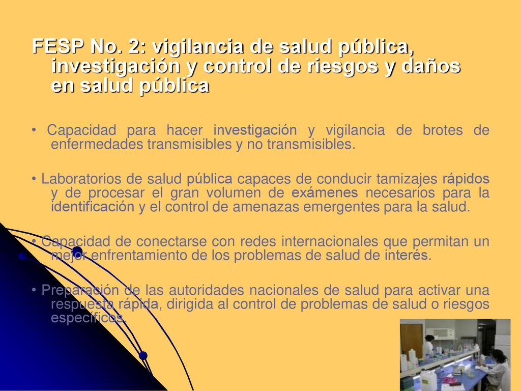 FESP No. 2: vigilancia de salud pública, investigación y control de riesgos y daños en salud pública