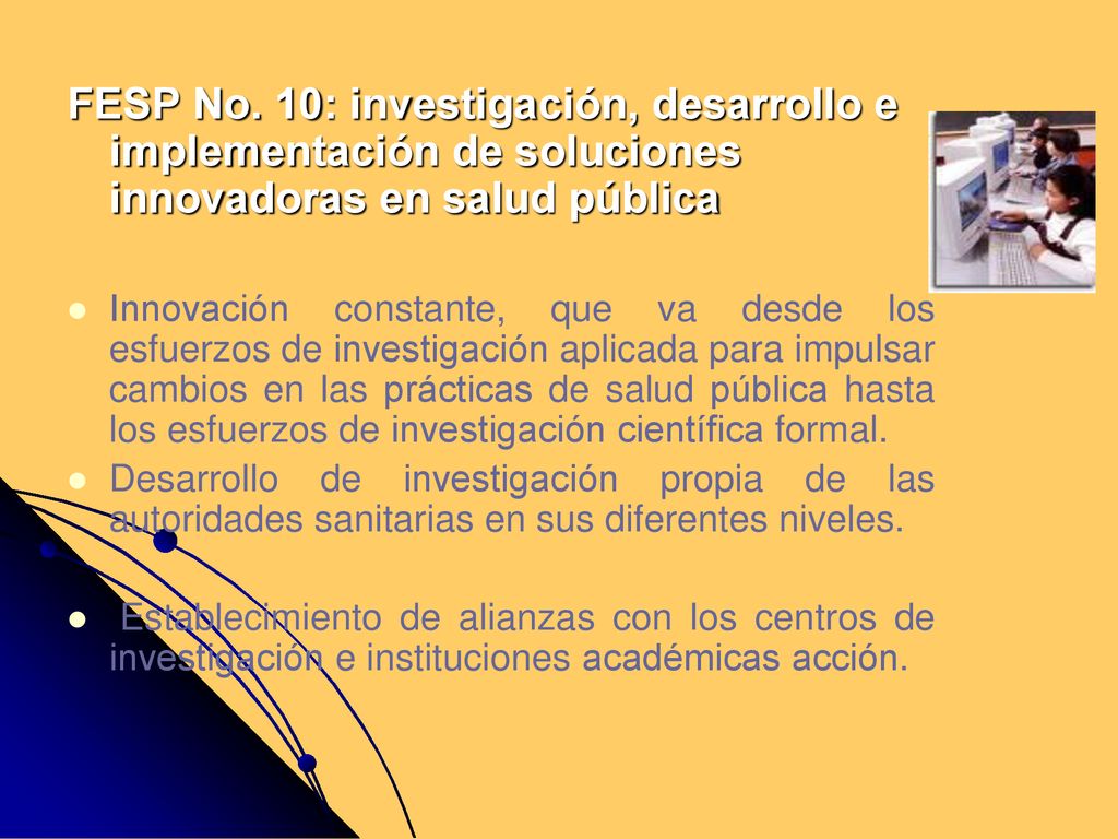 FESP No. 10: investigación, desarrollo e implementación de soluciones innovadoras en salud pública