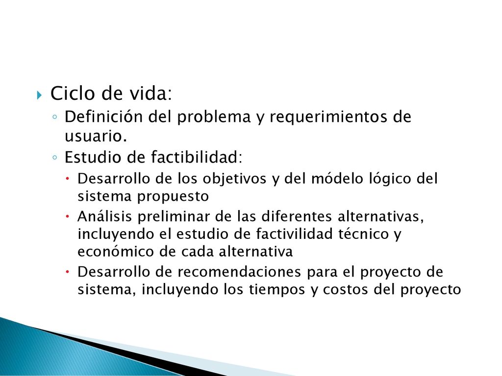 Ciclo de vida: Definición del problema y requerimientos de usuario.
