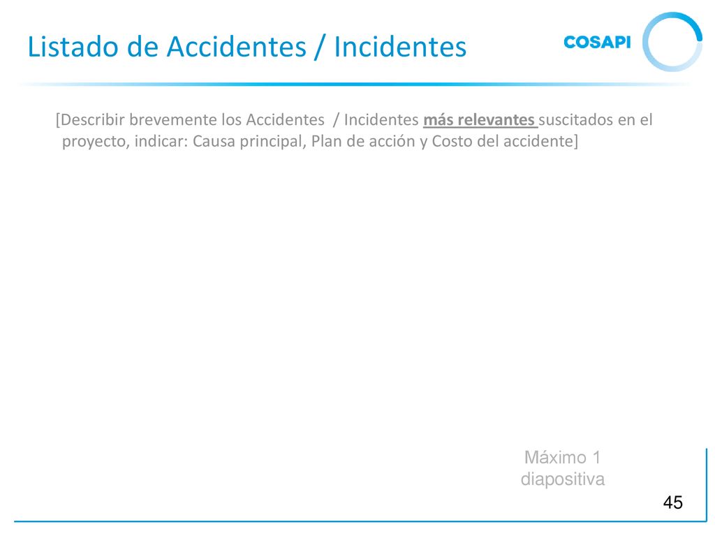 Listado de Accidentes / Incidentes