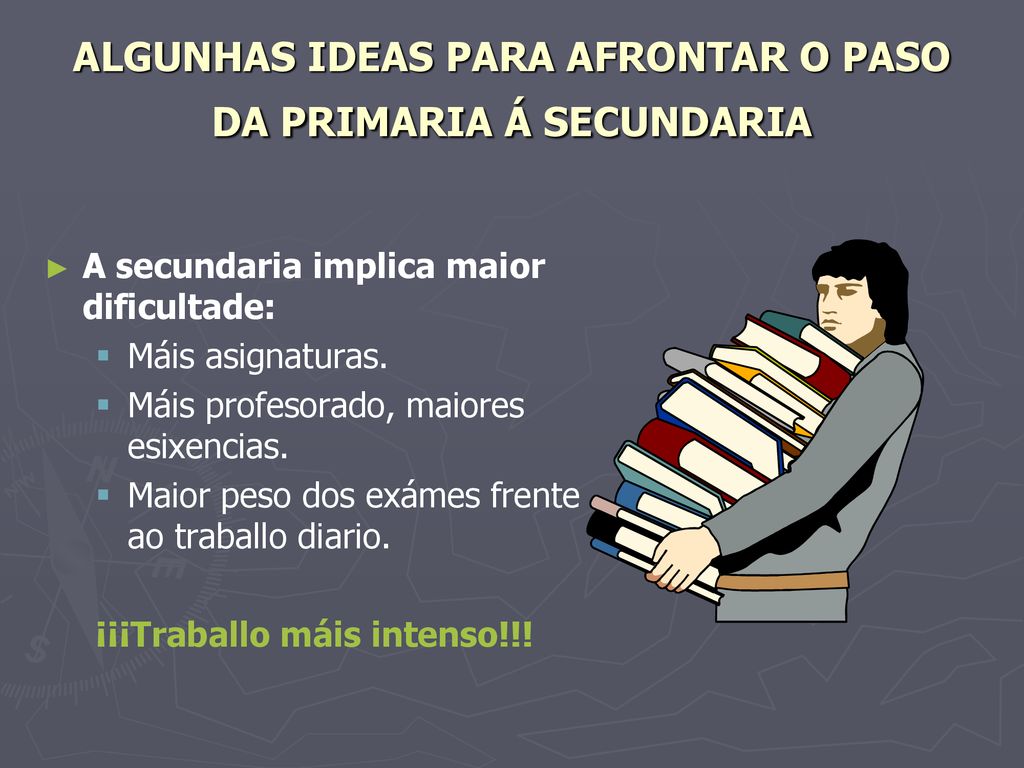 ALGUNHAS IDEAS PARA AFRONTAR O PASO DA PRIMARIA Á SECUNDARIA
