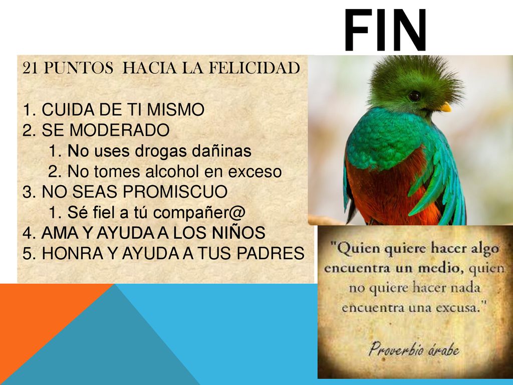 FIN 21 PUNTOS HACIA LA FELICIDAD CUIDA DE TI MISMO SE MODERADO