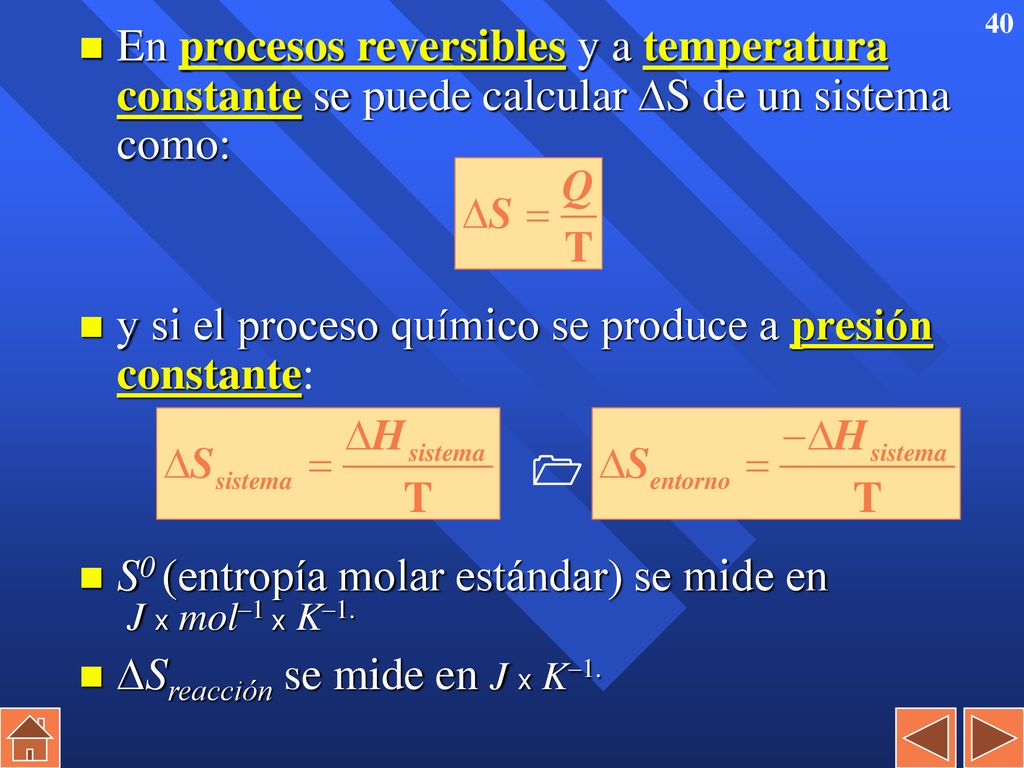 y si el proceso químico se produce a presión constante:
