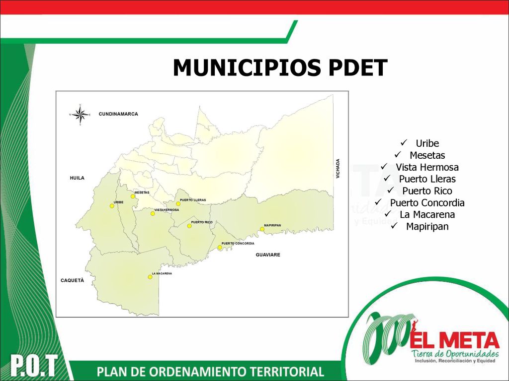 MUNICIPIOS PDET Uribe Mesetas Vista Hermosa Puerto Lleras Puerto Rico