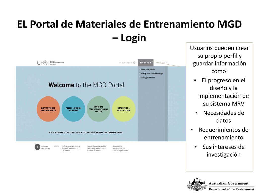 EL Portal de Materiales de Entrenamiento MGD – Login