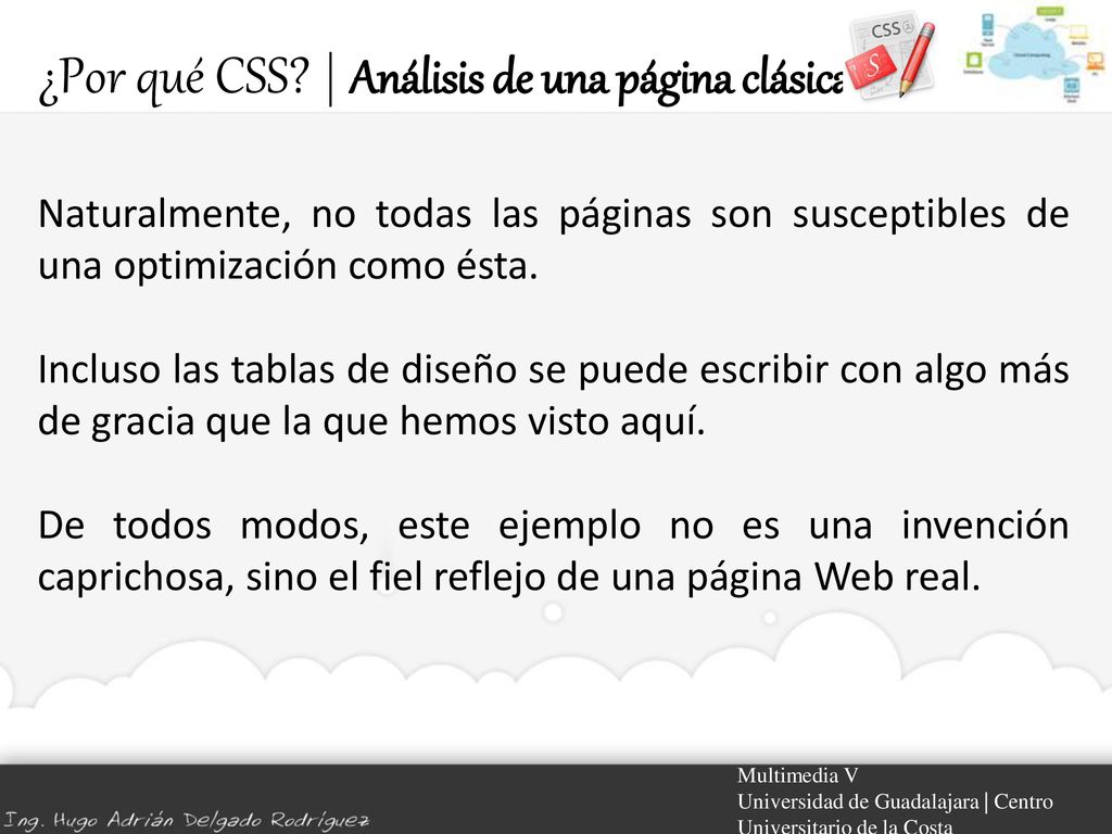 ¿Por qué CSS | Análisis de una página clásica