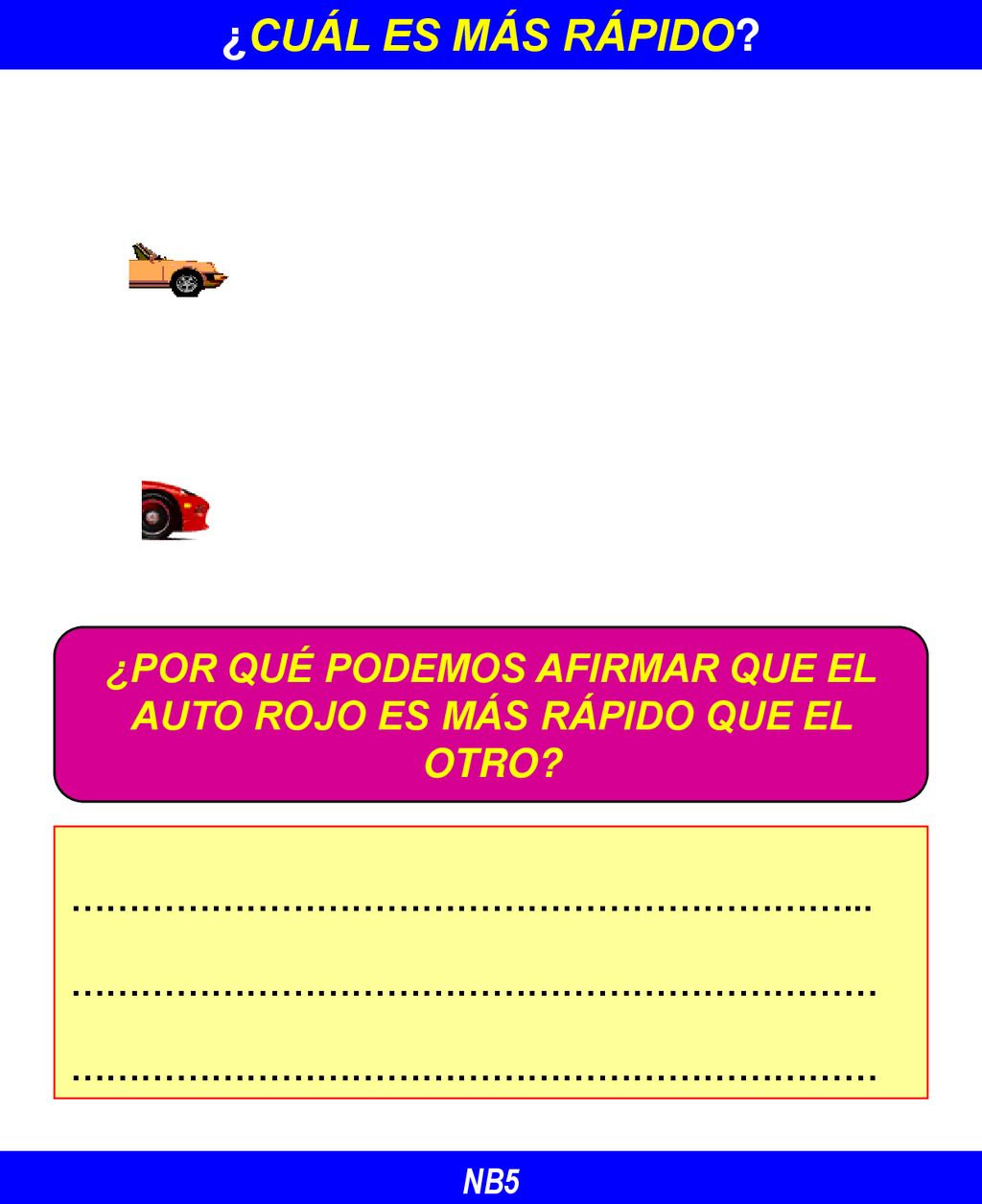 ¿POR QUÉ PODEMOS AFIRMAR QUE EL AUTO ROJO ES MÁS RÁPIDO QUE EL OTRO
