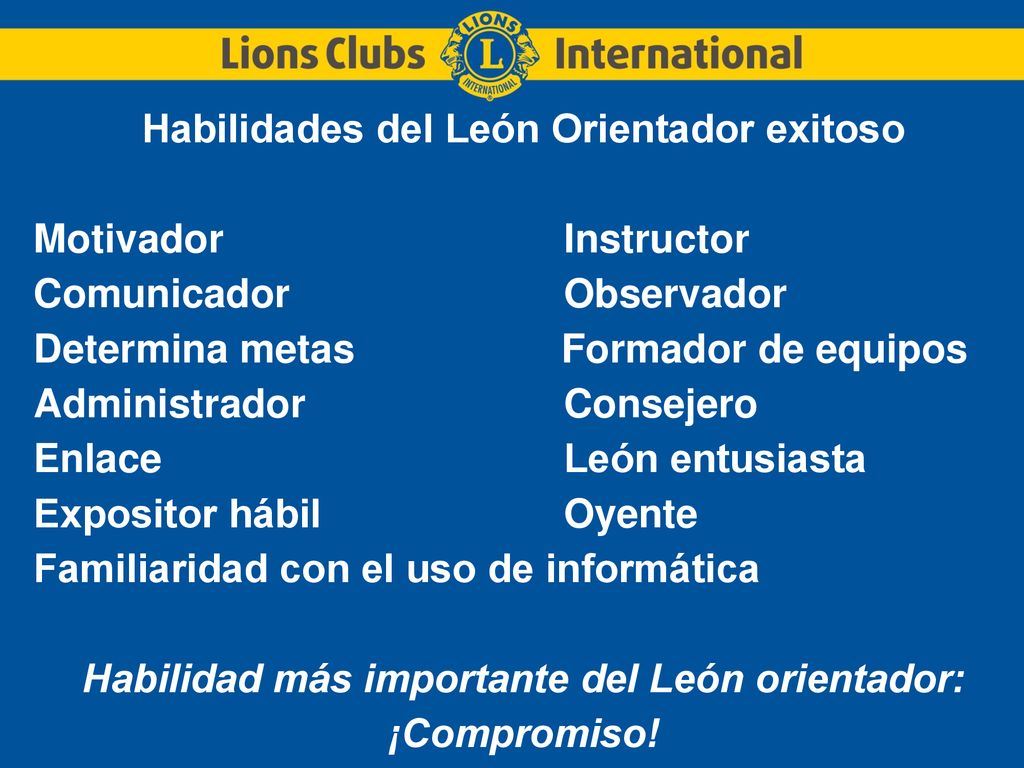 Habilidades del León Orientador exitoso Motivador Instructor
