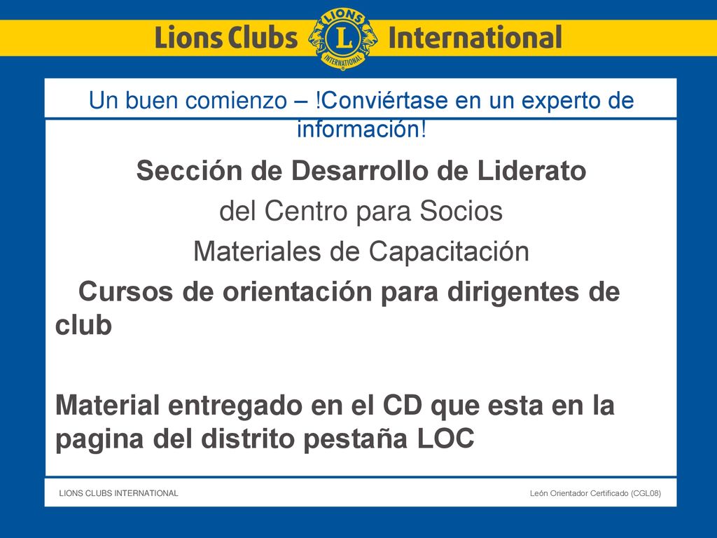 Un buen comienzo – !Conviértase en un experto de información!