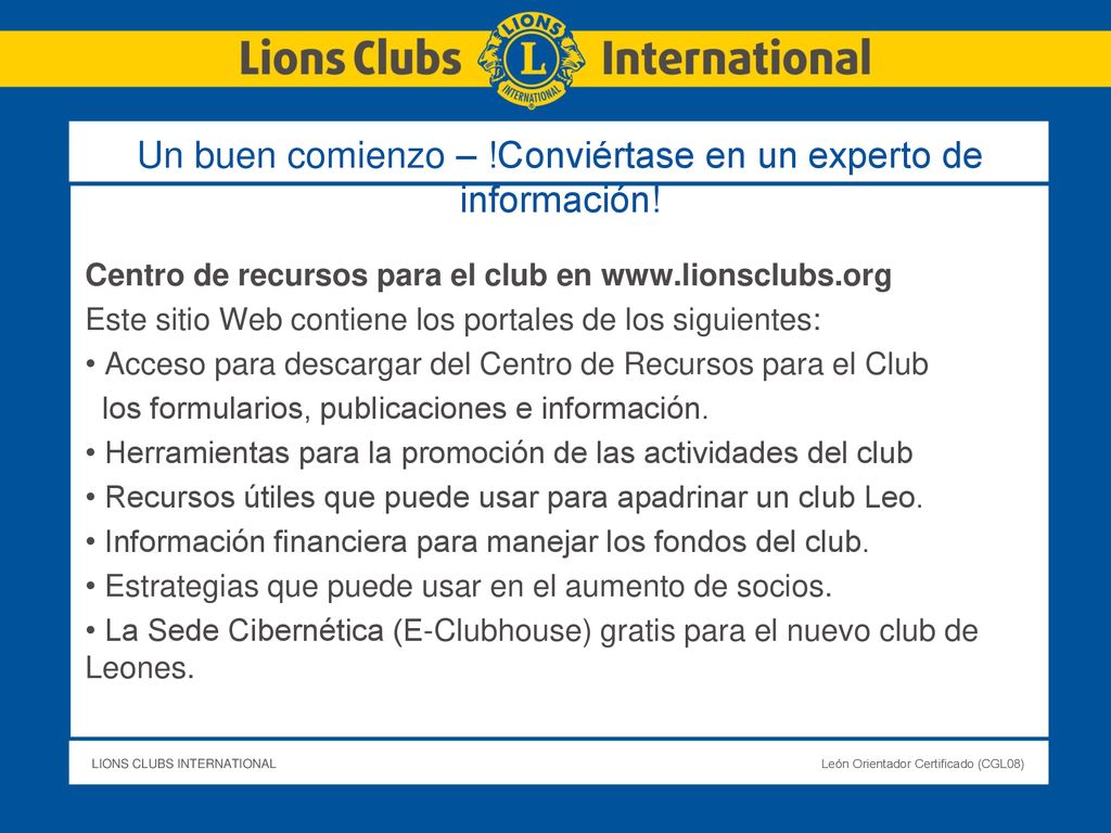 Un buen comienzo – !Conviértase en un experto de información!