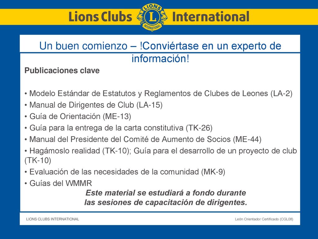 Un buen comienzo – !Conviértase en un experto de información!