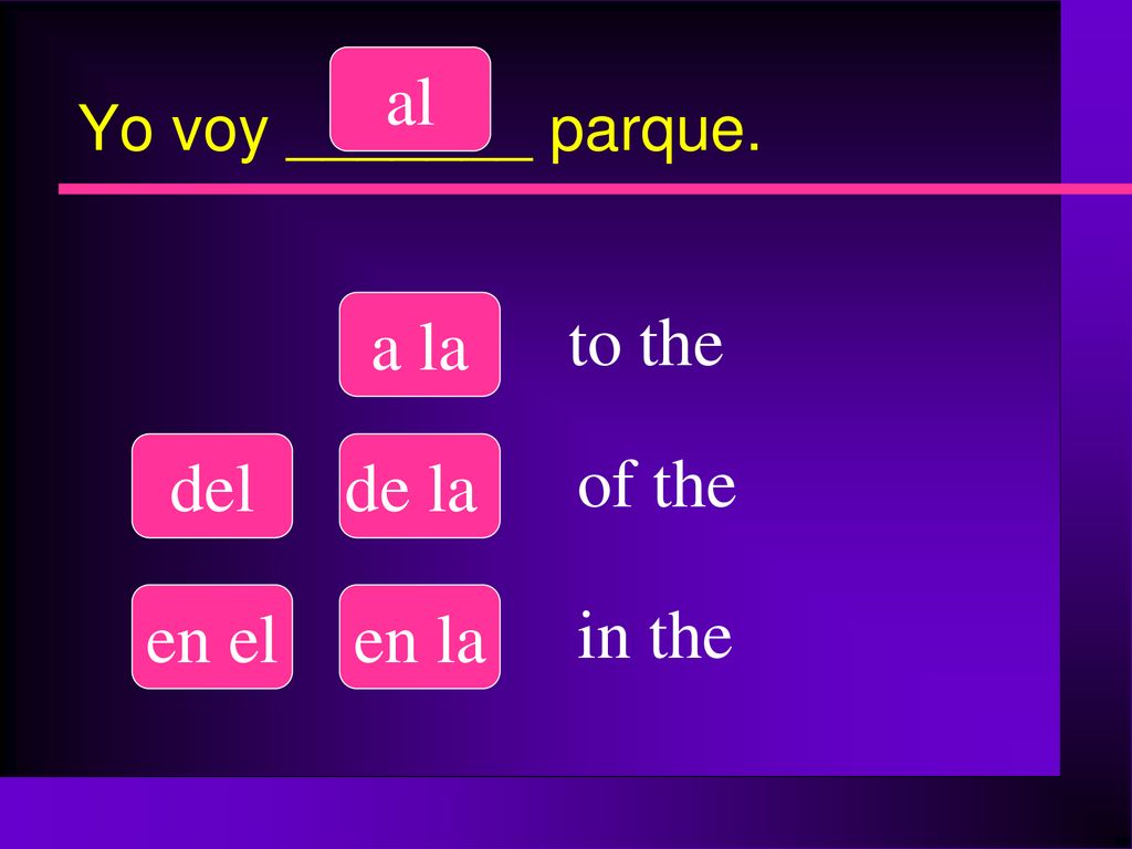 al a la to the del de la of the en el en la in the