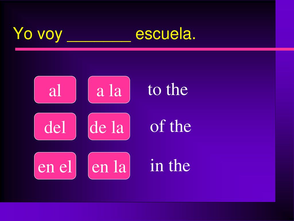 al a la to the del de la of the en el en la in the