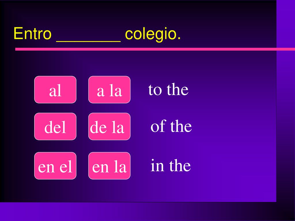 al a la to the del de la of the en el en la in the