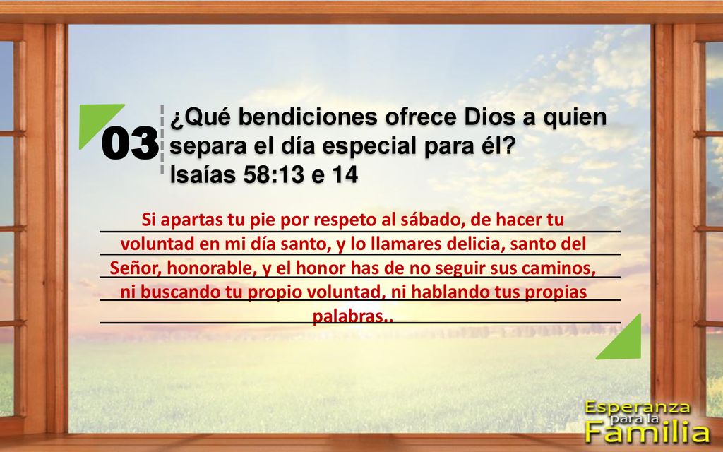 ¿Qué bendiciones ofrece Dios a quien separa el día especial para él