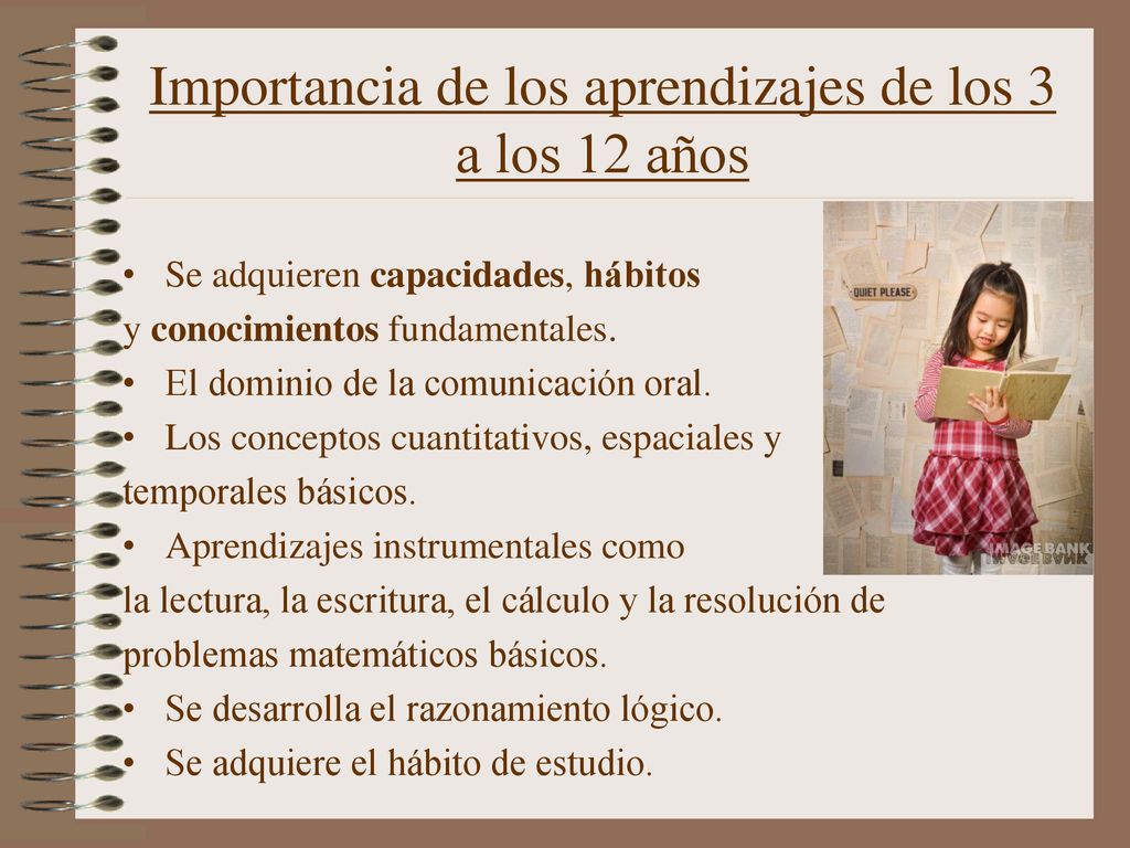 Importancia de los aprendizajes de los 3 a los 12 años