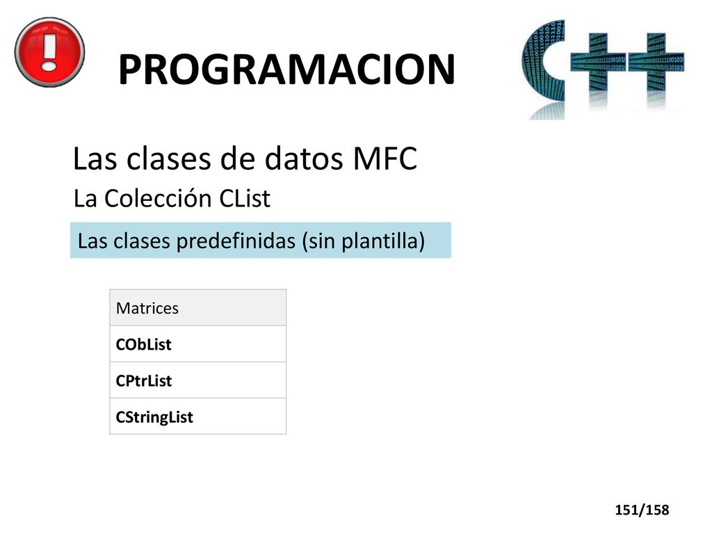 PROGRAMACION Las clases de datos MFC La Colección CList