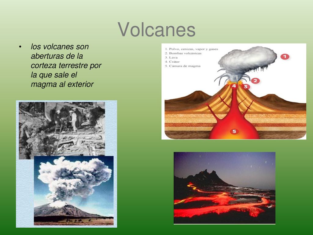 Volcanes los volcanes son aberturas de la corteza terrestre por la que sale el magma al exterior