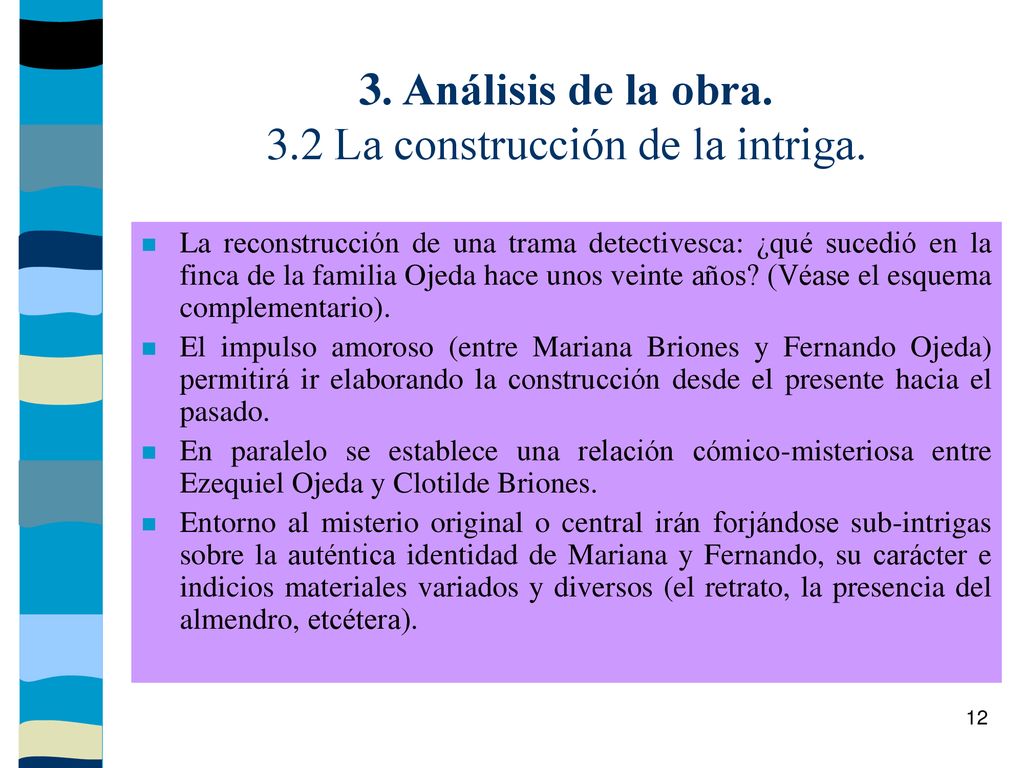 3. Análisis de la obra. 3.2 La construcción de la intriga.