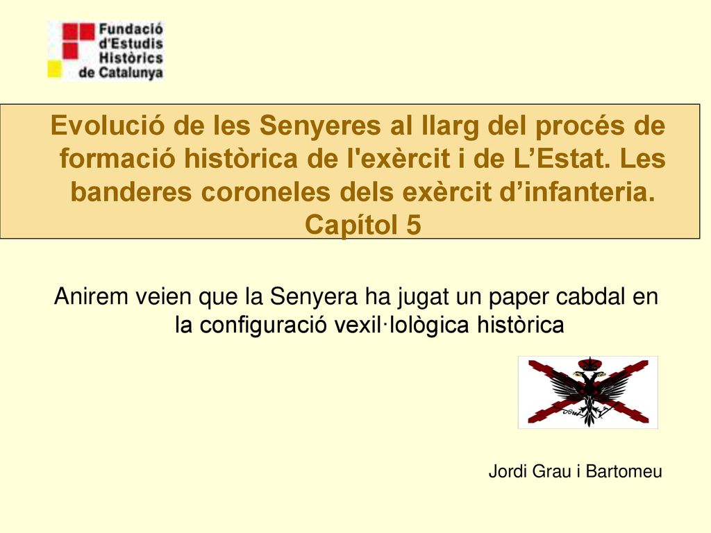 Evolució de les Senyeres al llarg del procés de formació històrica de l exèrcit i de L’Estat. Les banderes coroneles dels exèrcit d’infanteria. Capítol 5