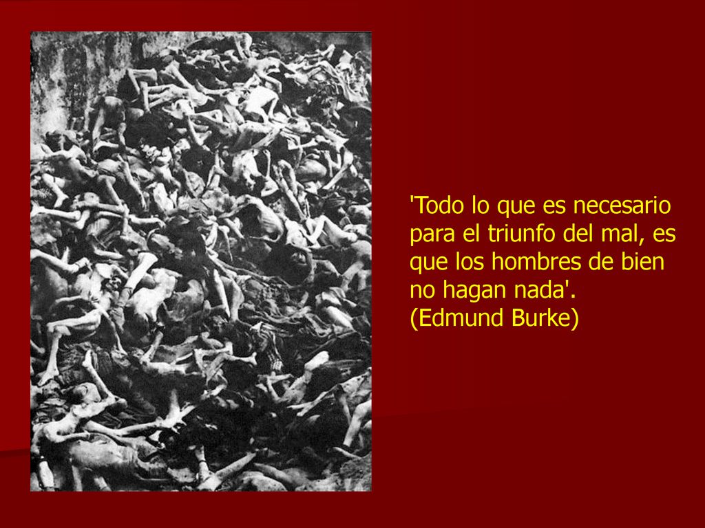 Todo lo que es necesario para el triunfo del mal, es que los hombres de bien no hagan nada .