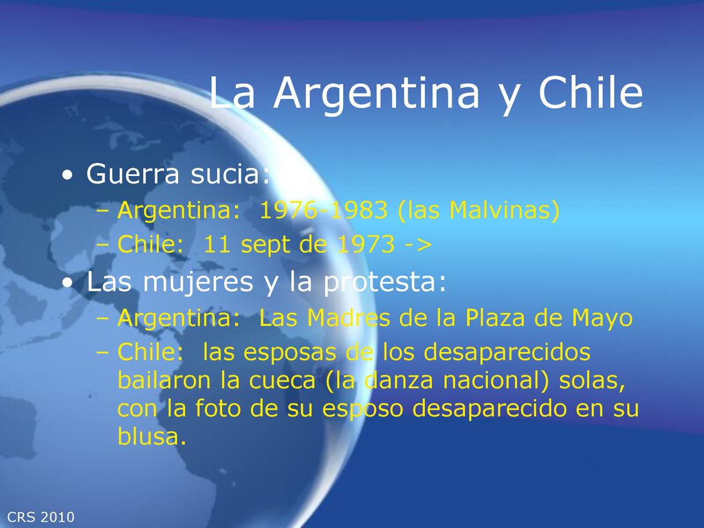 La Argentina y Chile Guerra sucia: Las mujeres y la protesta: