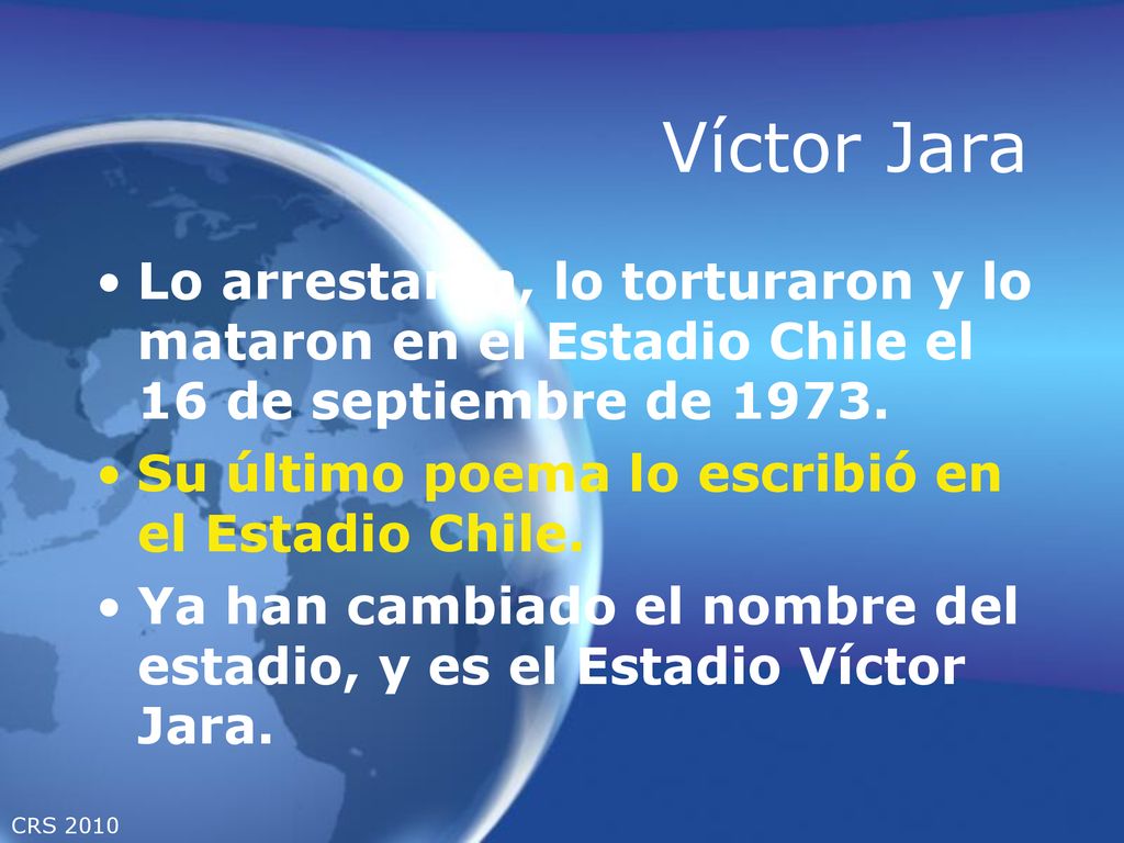 Víctor Jara Lo arrestaron, lo torturaron y lo mataron en el Estadio Chile el 16 de septiembre de