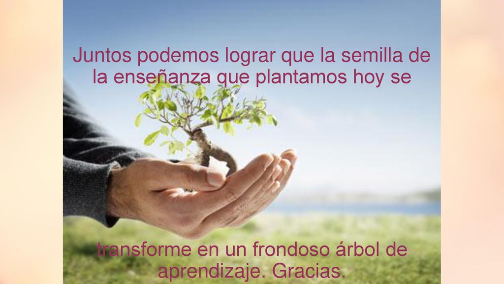 Juntos podemos lograr que la semilla de la enseñanza que plantamos hoy se transforme en un frondoso árbol de aprendizaje.
