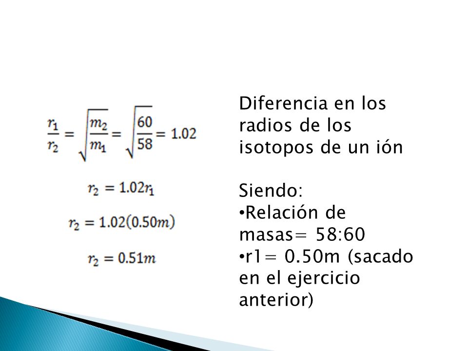 Diferencia en los radios de los isotopos de un ión