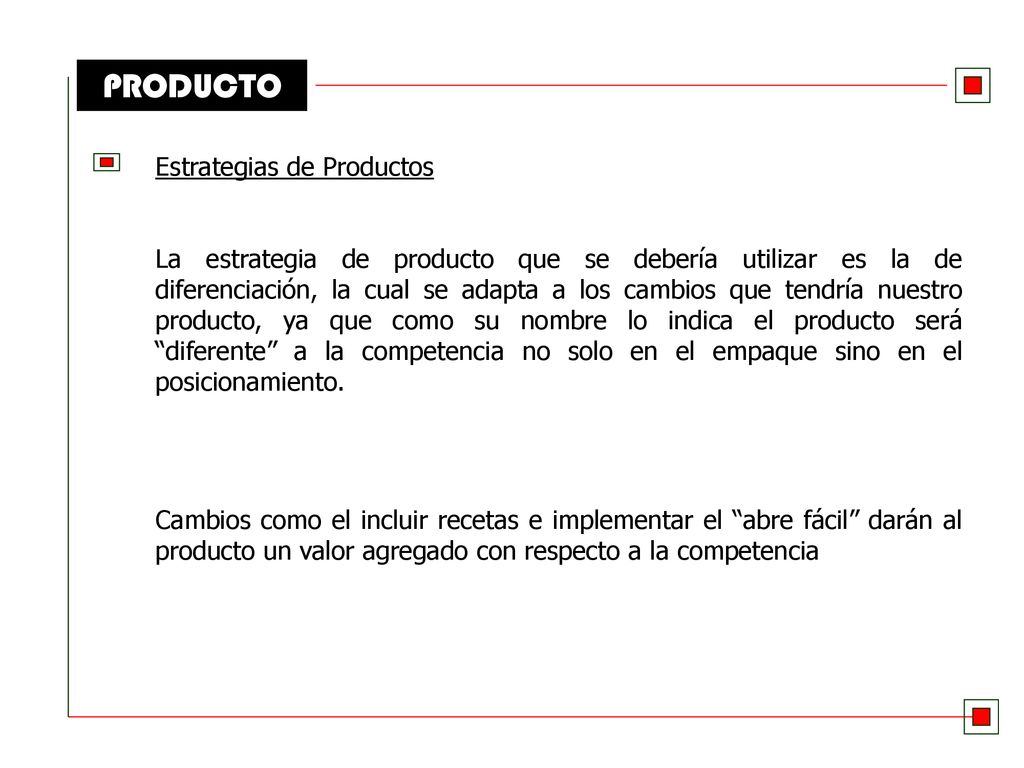 PRODUCTO Estrategias de Productos