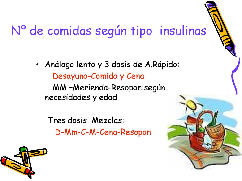 Nº de comidas según tipo insulinas