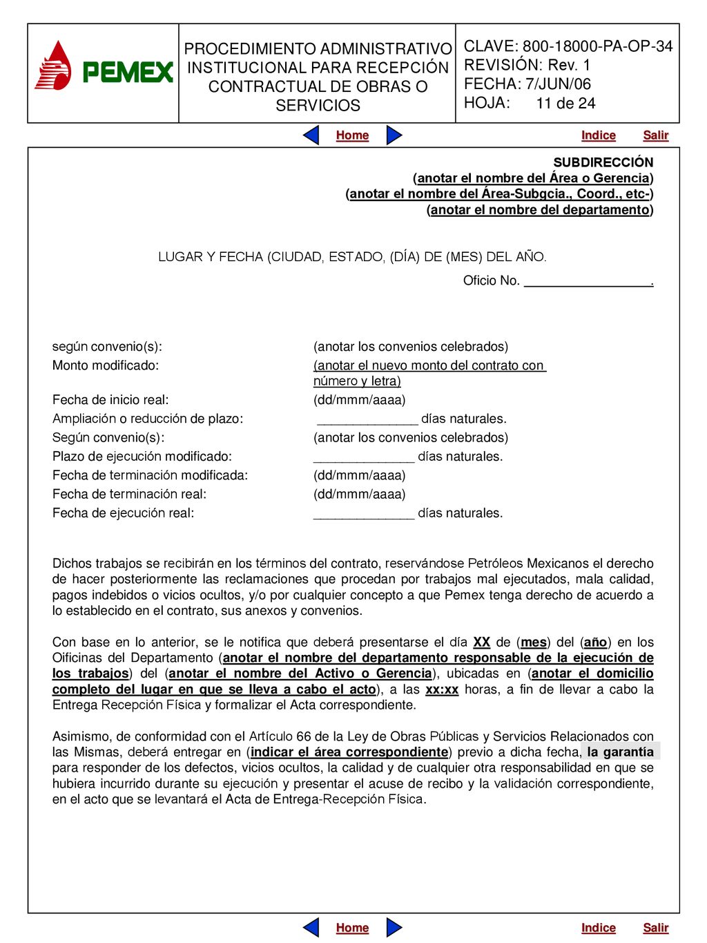 LUGAR Y FECHA (CIUDAD, ESTADO, (DÍA) DE (MES) DEL AÑO.