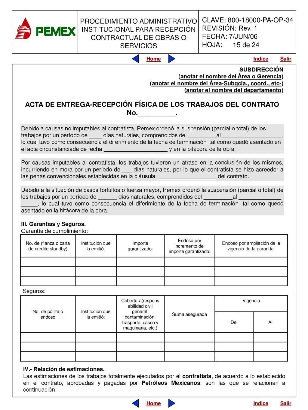 15 de 24 SUBDIRECCIÓN. (anotar el nombre del Área o Gerencia) (anotar el nombre del Área-Subgcia., coord., etc-)