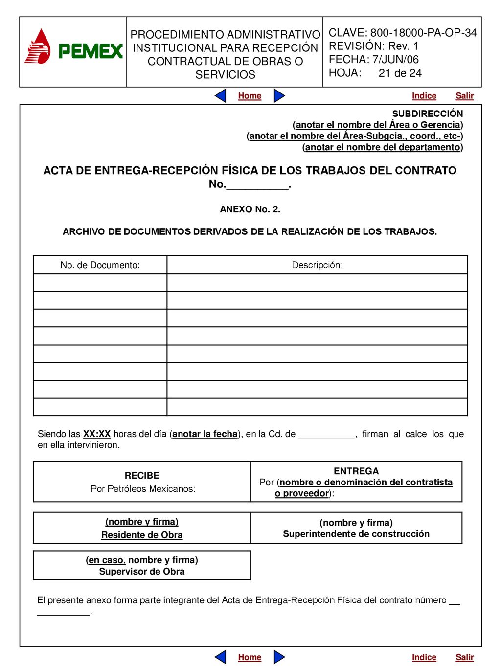 21 de 24 SUBDIRECCIÓN. (anotar el nombre del Área o Gerencia) (anotar el nombre del Área-Subgcia., coord., etc-)