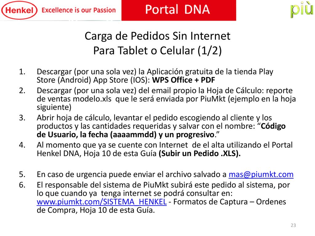 Carga de Pedidos Sin Internet Para Tablet o Celular (1/2)
