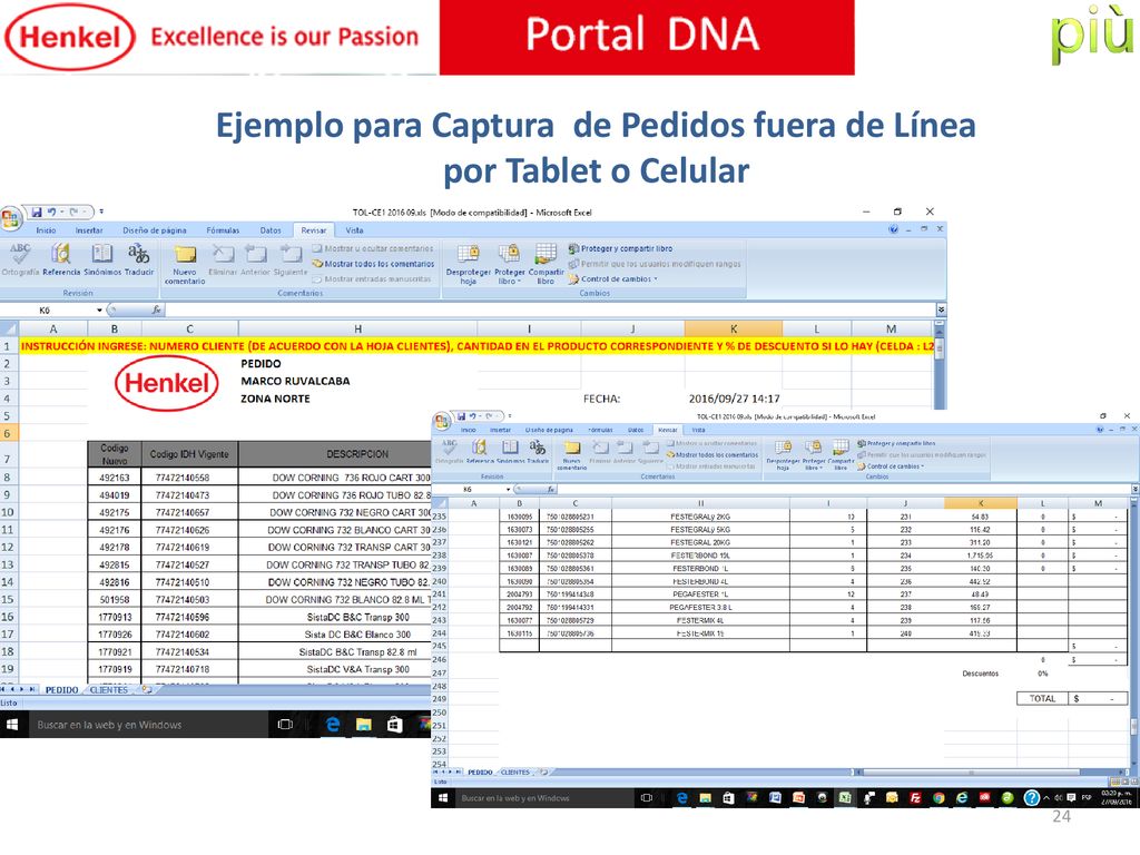 Ejemplo para Captura de Pedidos fuera de Línea por Tablet o Celular