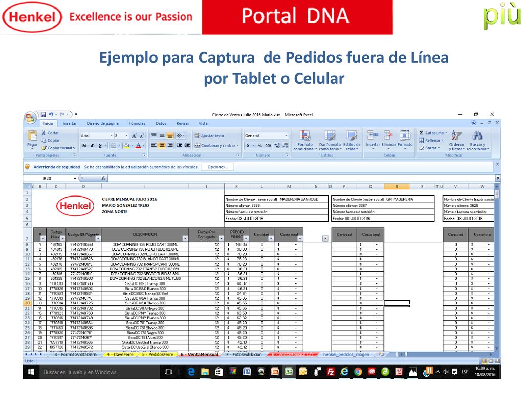 Ejemplo para Captura de Pedidos fuera de Línea por Tablet o Celular