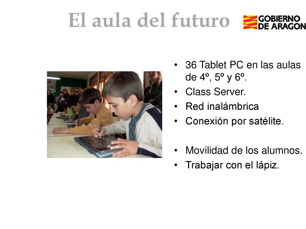 36 Tablet PC en las aulas de 4º, 5º y 6º. Class Server.