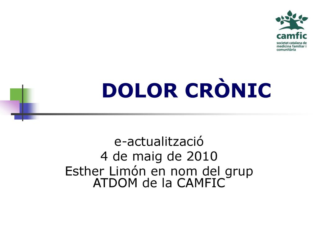 Esther Limón en nom del grup ATDOM de la CAMFIC