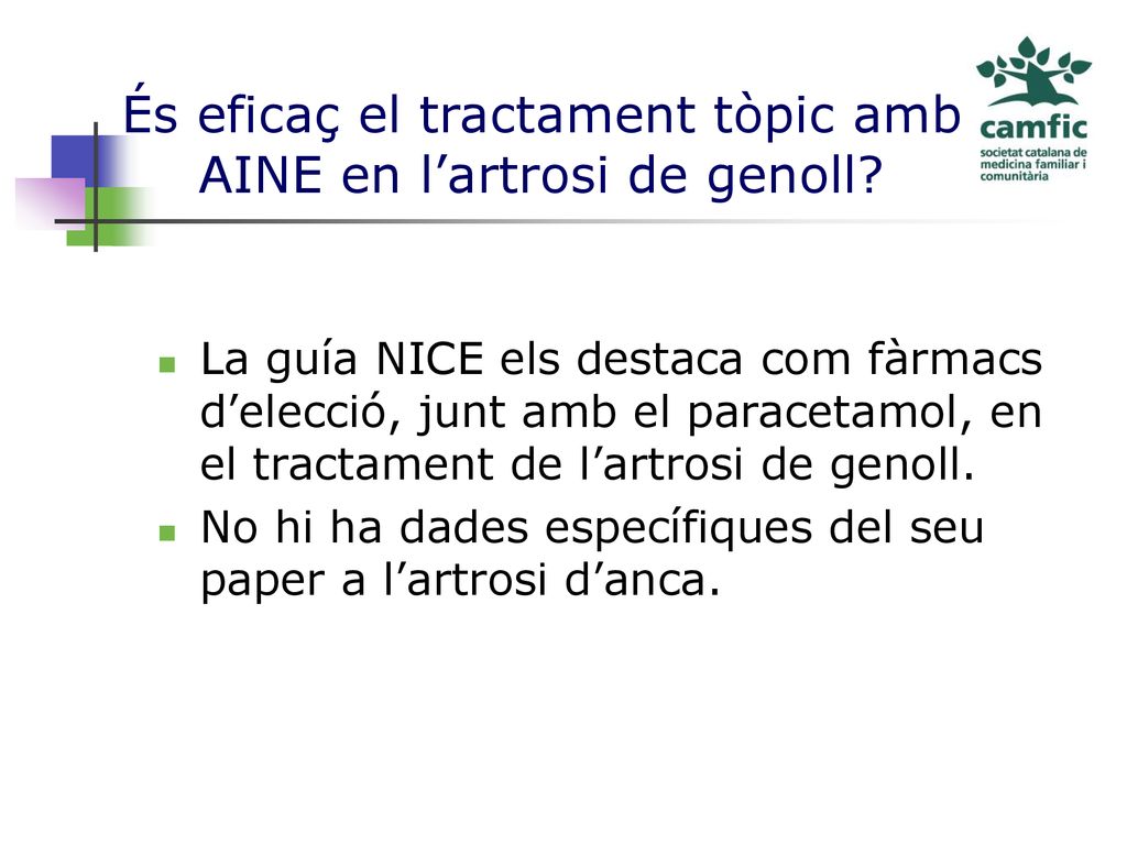 És eficaç el tractament tòpic amb AINE en l’artrosi de genoll