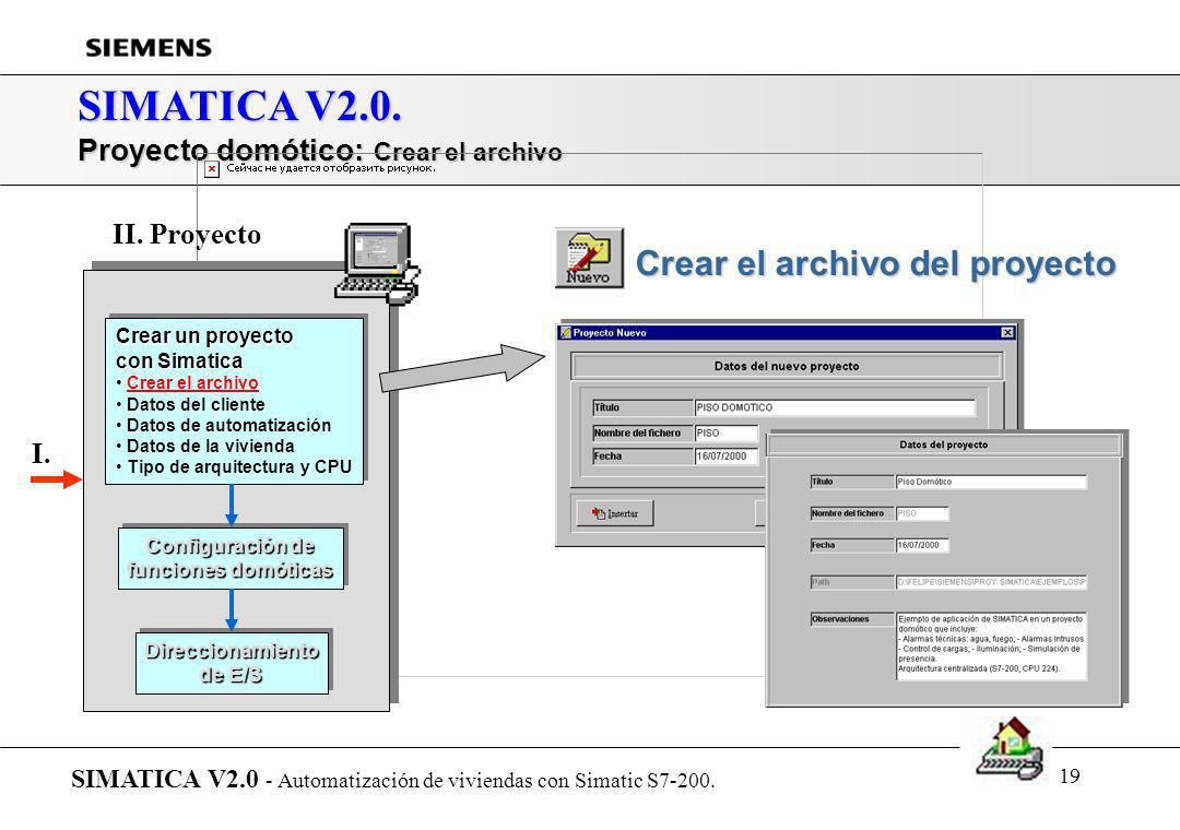 SIMATICA V2.0. Crear el archivo del proyecto