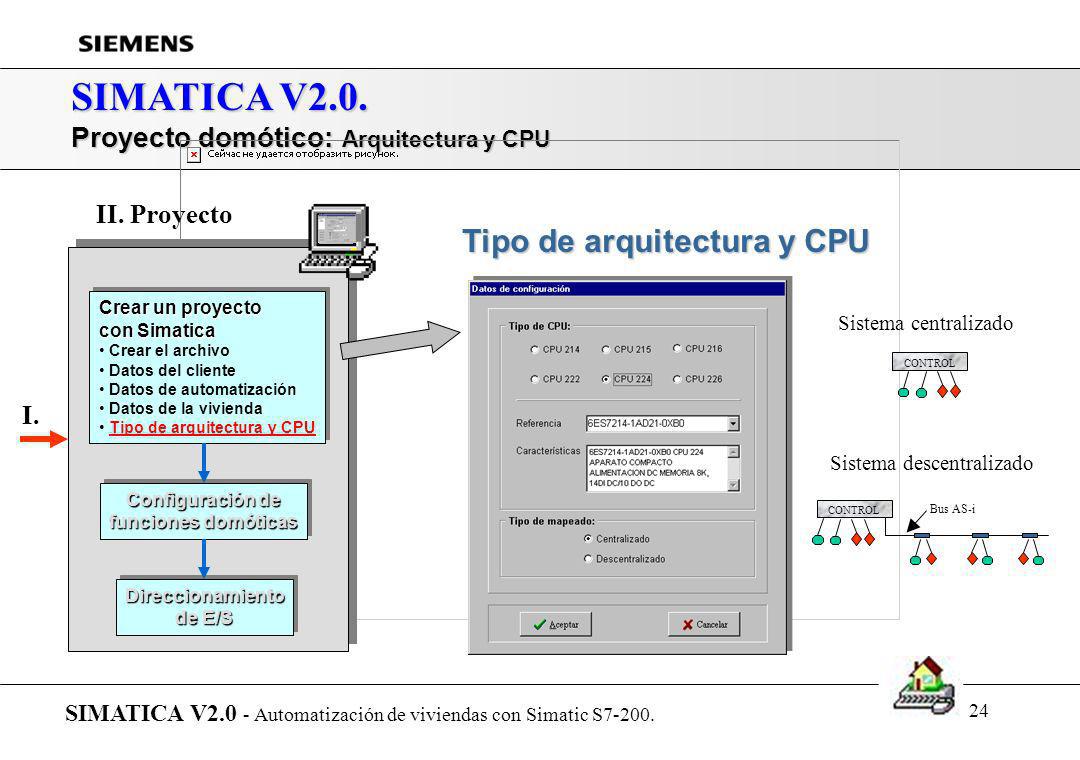 SIMATICA V2.0. Tipo de arquitectura y CPU