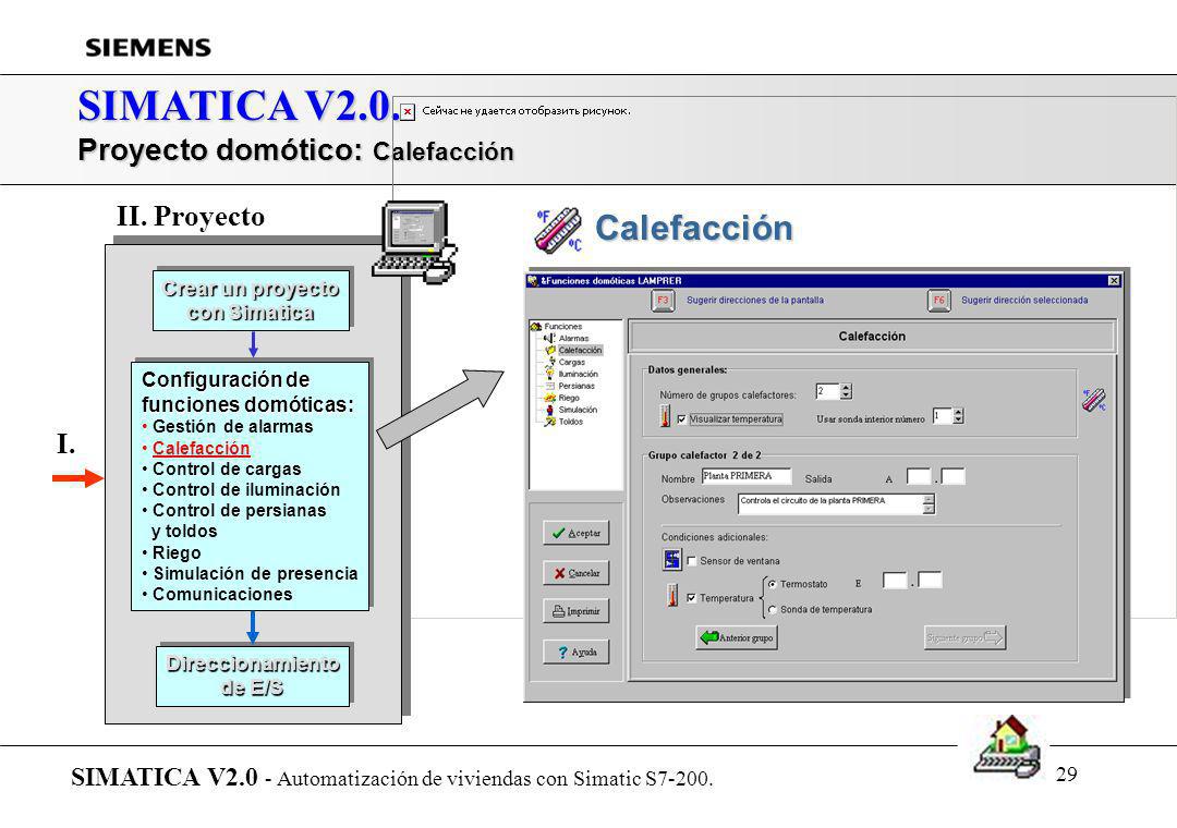 SIMATICA V2.0. Proyecto domótico: Calefacción II. Proyecto I.