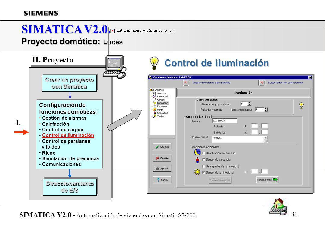 SIMATICA V2.0. Proyecto domótico: Luces II. Proyecto I.