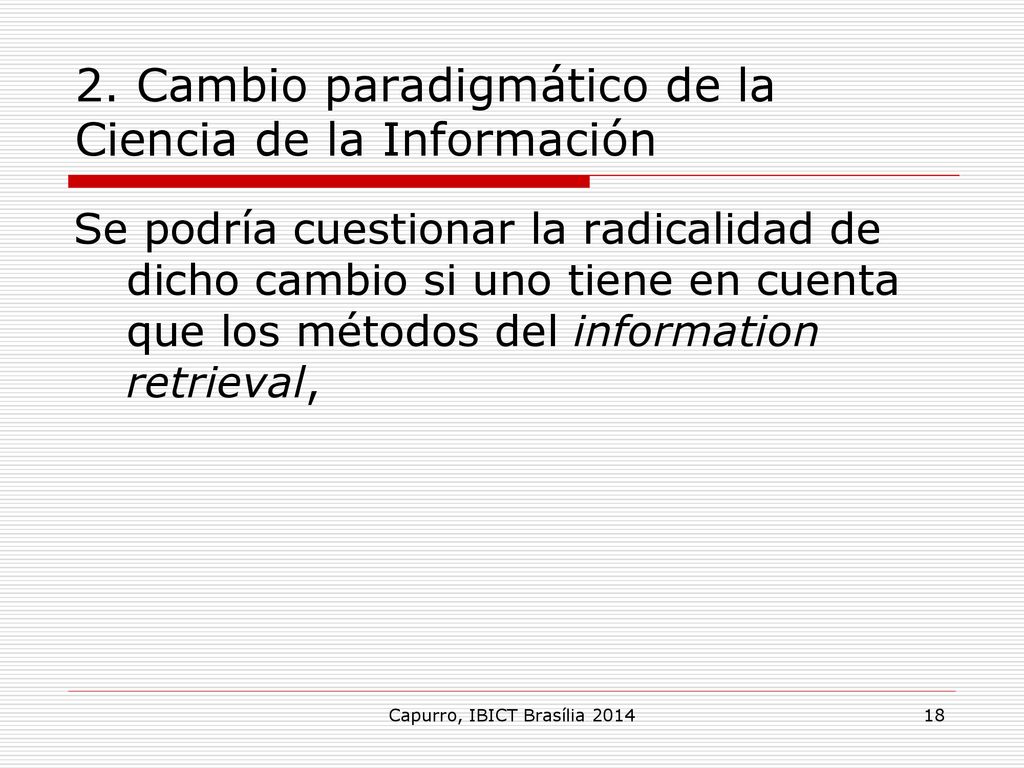 2. Cambio paradigmático de la Ciencia de la Información
