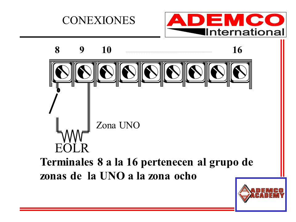EOLR CONEXIONES Terminales 8 a la 16 pertenecen al grupo de
