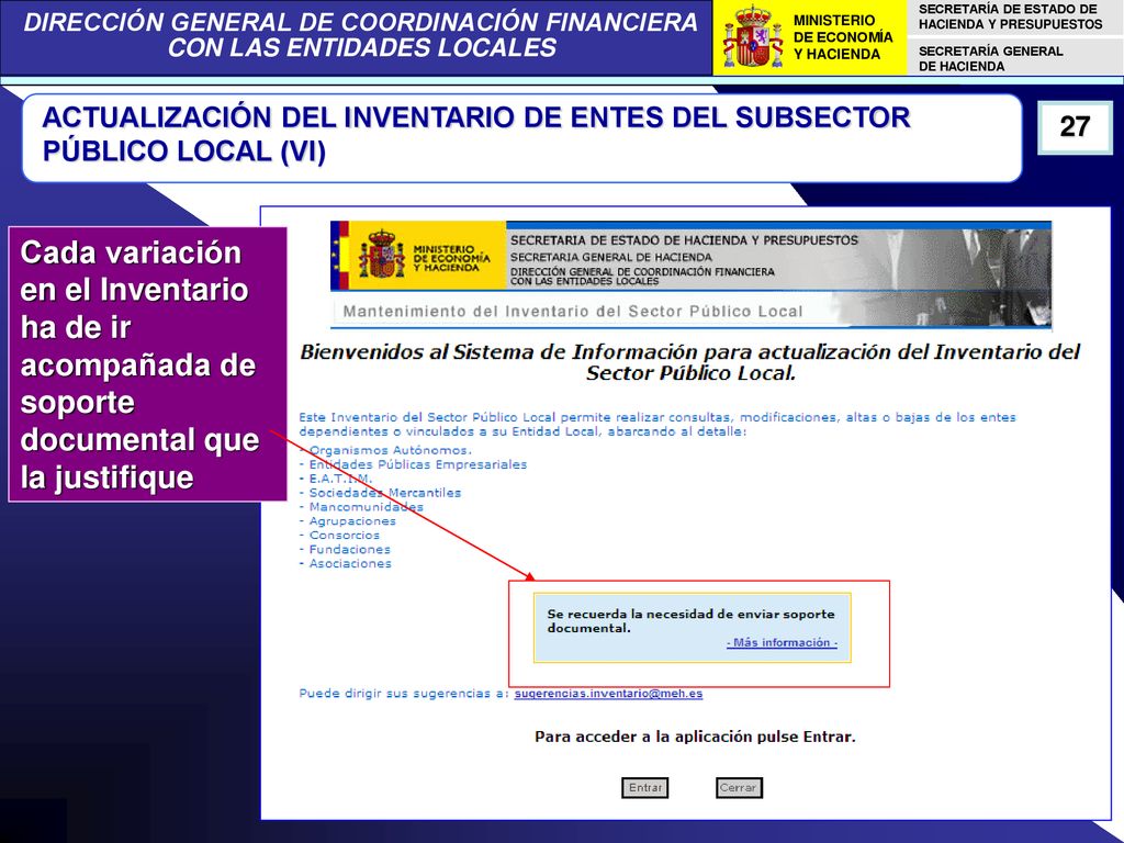 ACTUALIZACIÓN DEL INVENTARIO DE ENTES DEL SUBSECTOR PÚBLICO LOCAL (VI)