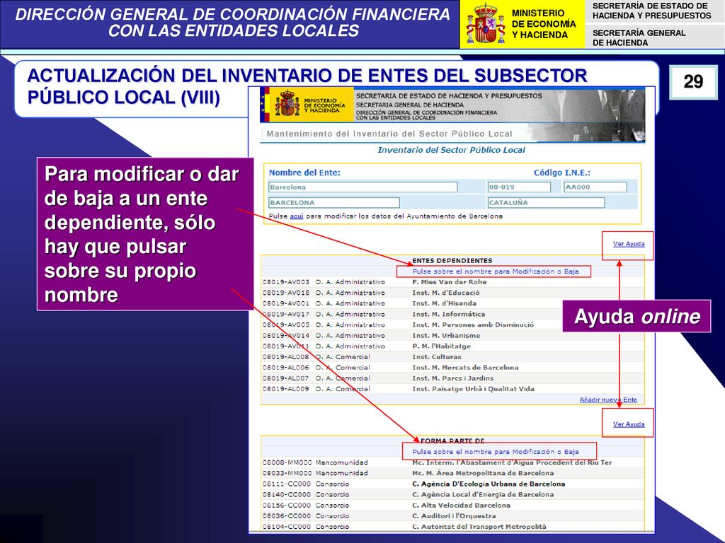 ACTUALIZACIÓN DEL INVENTARIO DE ENTES DEL SUBSECTOR PÚBLICO LOCAL (VIII)